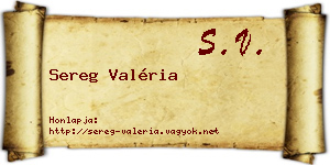 Sereg Valéria névjegykártya